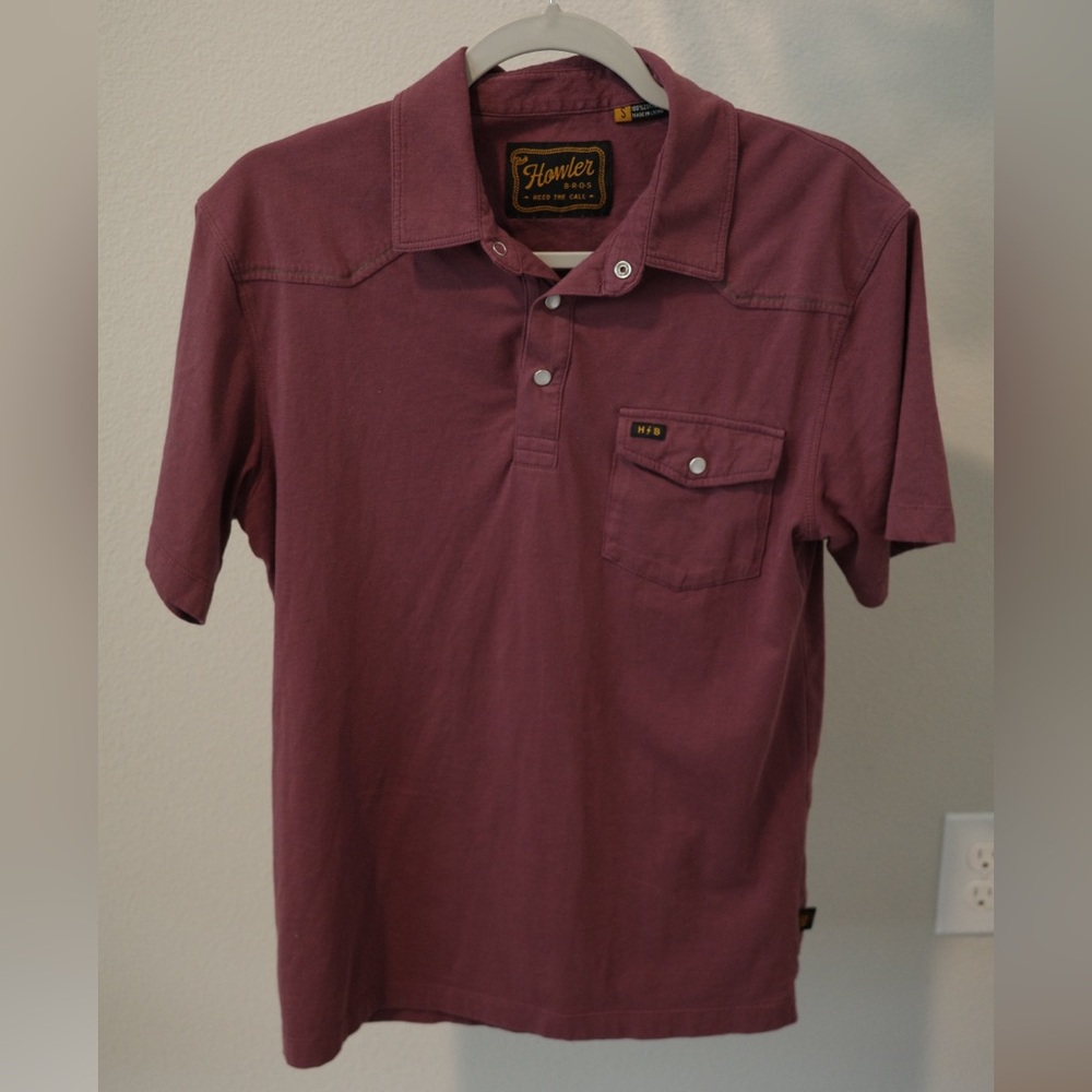 Howler Brothers Western Burgundy Polo Shirt